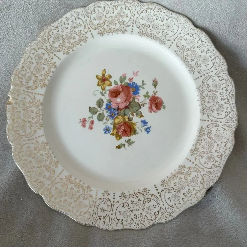 Vintage Large Keystone Canonsburg Pottery Plate Set of 2 FLAWED